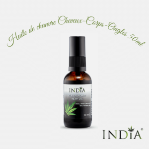 INDIA - Huile de Chanvre pour le Corps - les Cheveux - les Ongles - 50ml DDM: 30.11.23