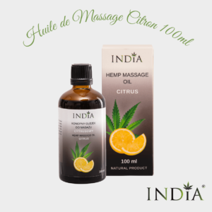 INDIA - Huile de Massage au Chanvre - Parfum Agrumes - 100ml DDM 12.2026