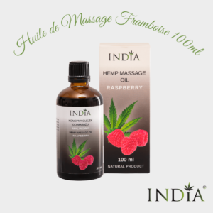 INDIA - Huile de Massage au Chanvre - Parfum Framboise - 100ml DDM: 12.2026