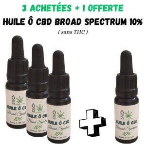 3 + 1 offerte: Huile Ô CBD 10% (1000mg) - broad spectrum - 10ml