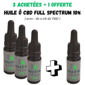 3 + 1 offerte: Huile Ô CBD 10% (1000mg) - Full Spectrum - 10ml