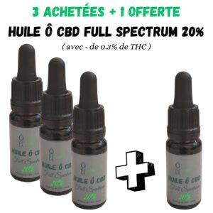 3 + 1 offerte: Huile Ô CBD 20% (2000mg) - Full Spectrum - 10ml