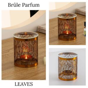 Brûle Parfum LEAVES – Diffuseur Huiles Essentielles, Cires Parfumées et Parfums d’Ambiance