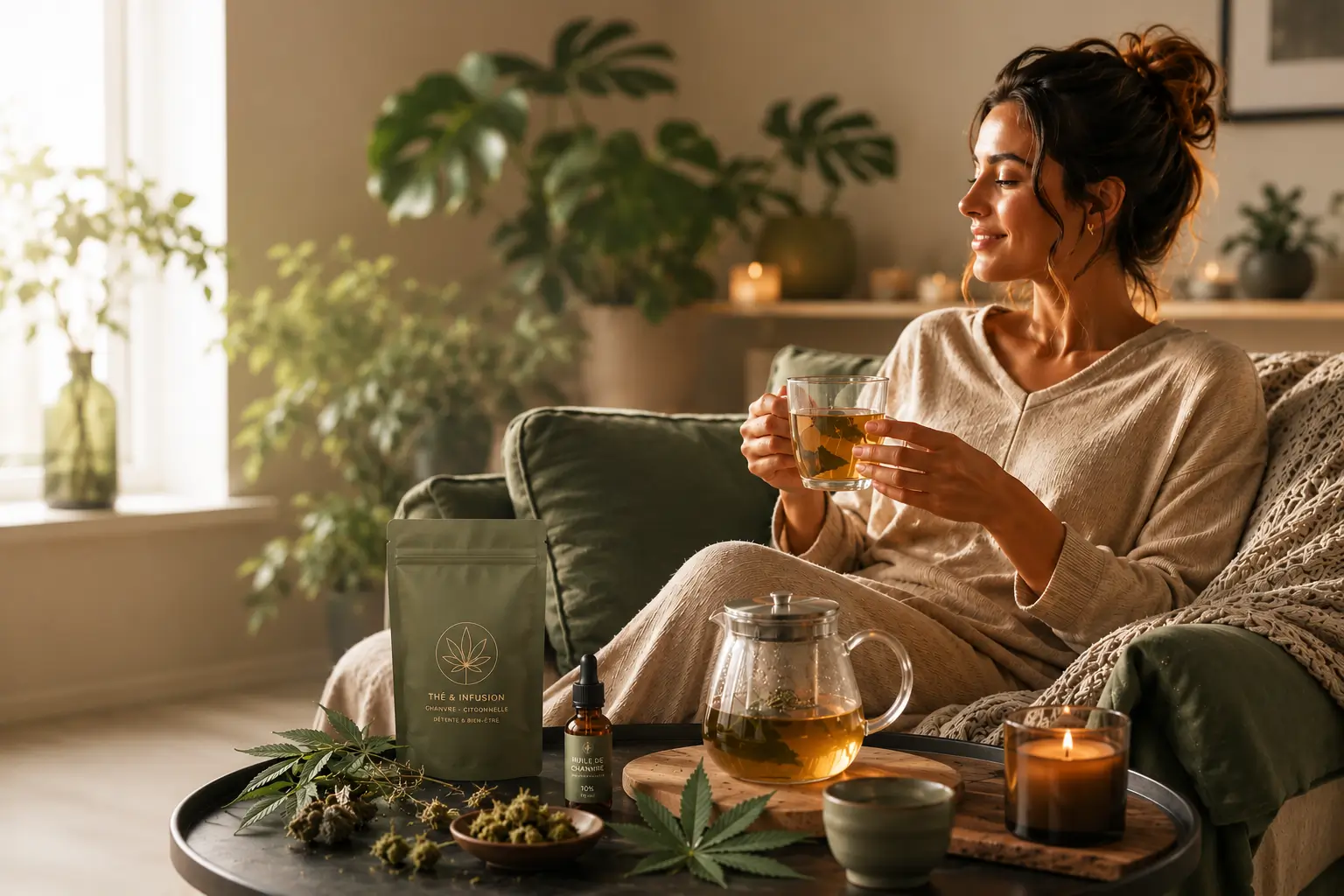 bien etre plantes chanvre CBD the infusion o coeur de la fleur.webp
