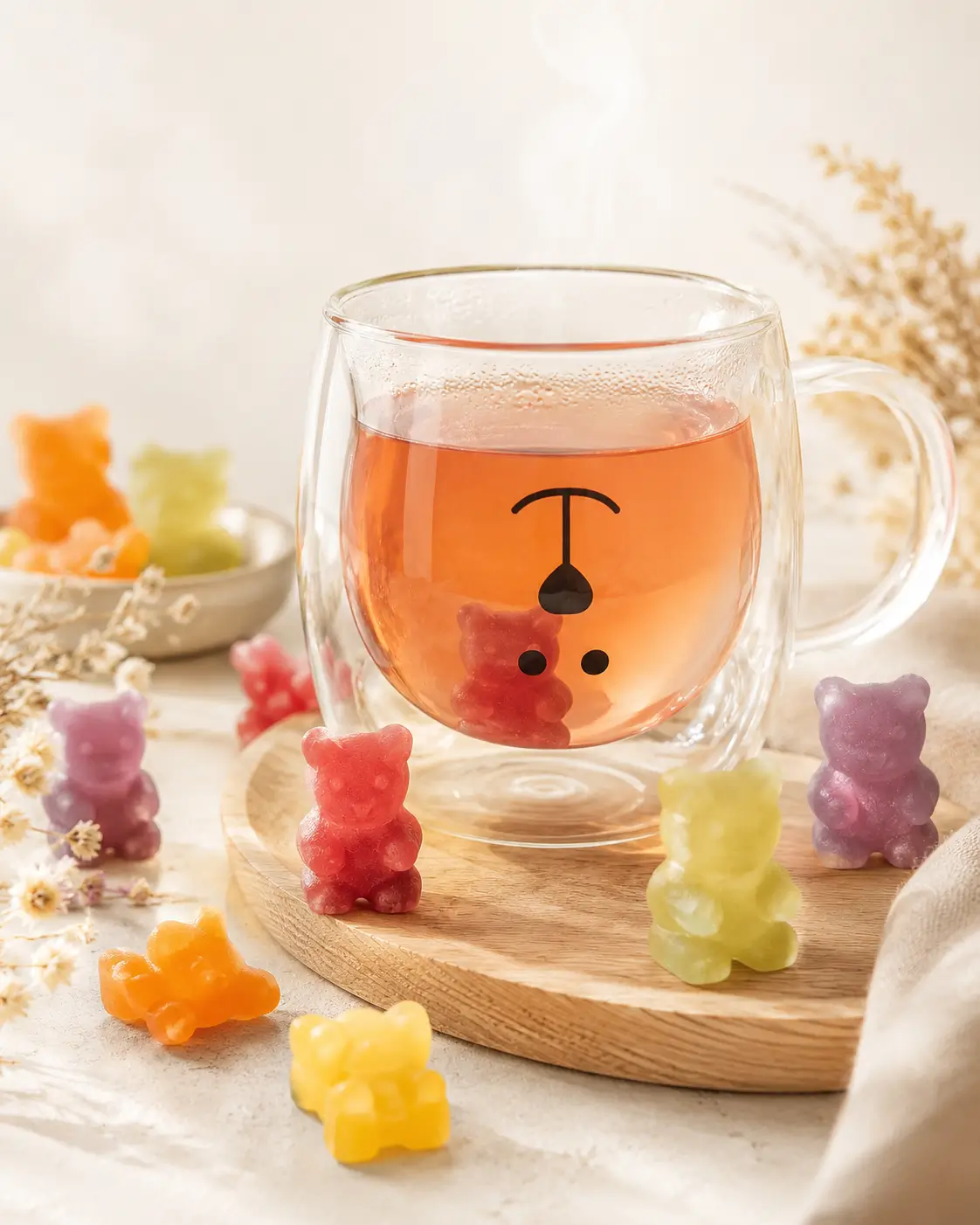 Oursons Infusions Papo’Thé – Tasse d’infusion Tasse d’infusion Papo’Thé entourée d’oursons à infuser colorés